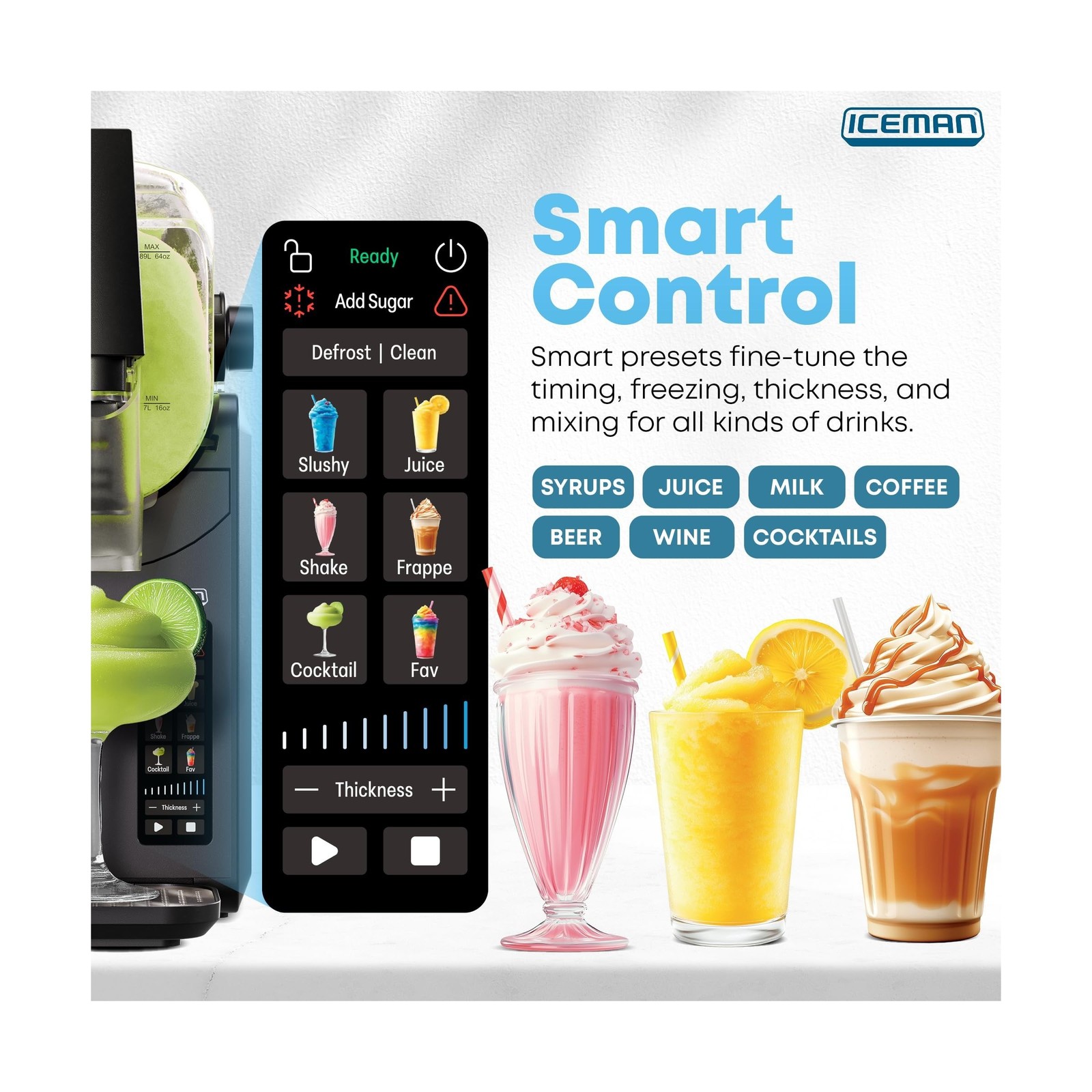 Iceman by Chefman Slush-Ease MAX 90oz Slushie Machine, 64oz Liquid Capacity F…