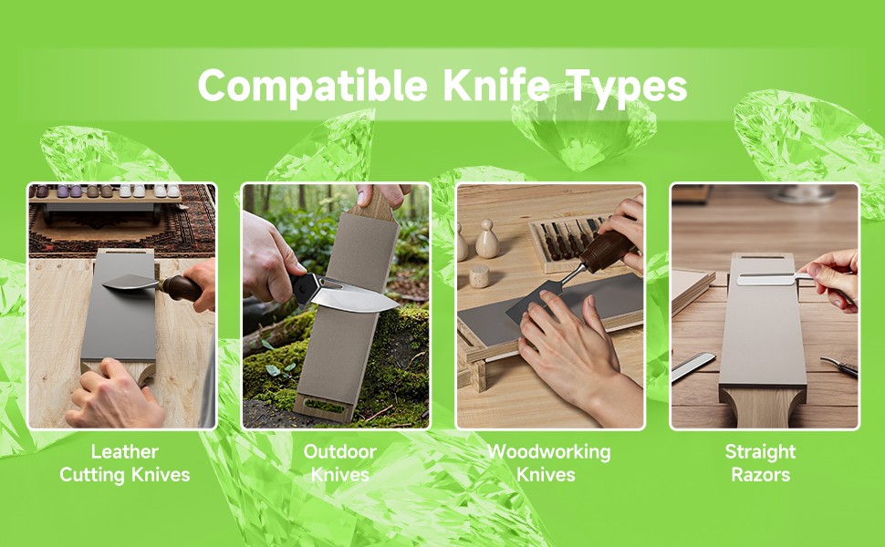 leather strop for knife ening preload with diond polishing