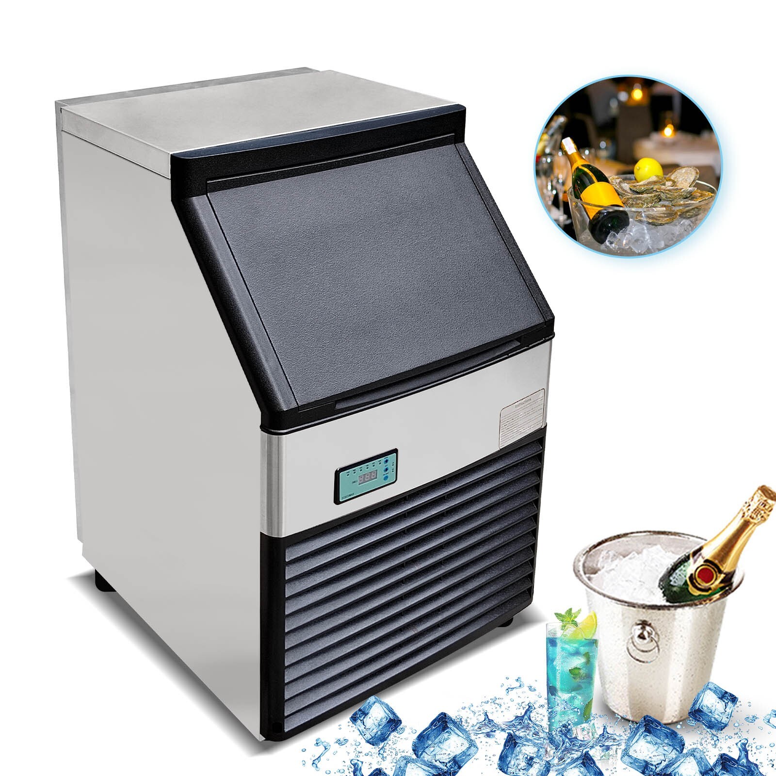 Commercial Ice Cube Maker Cube Ice Machine Automatic Ice Machine-132 LBS/Day