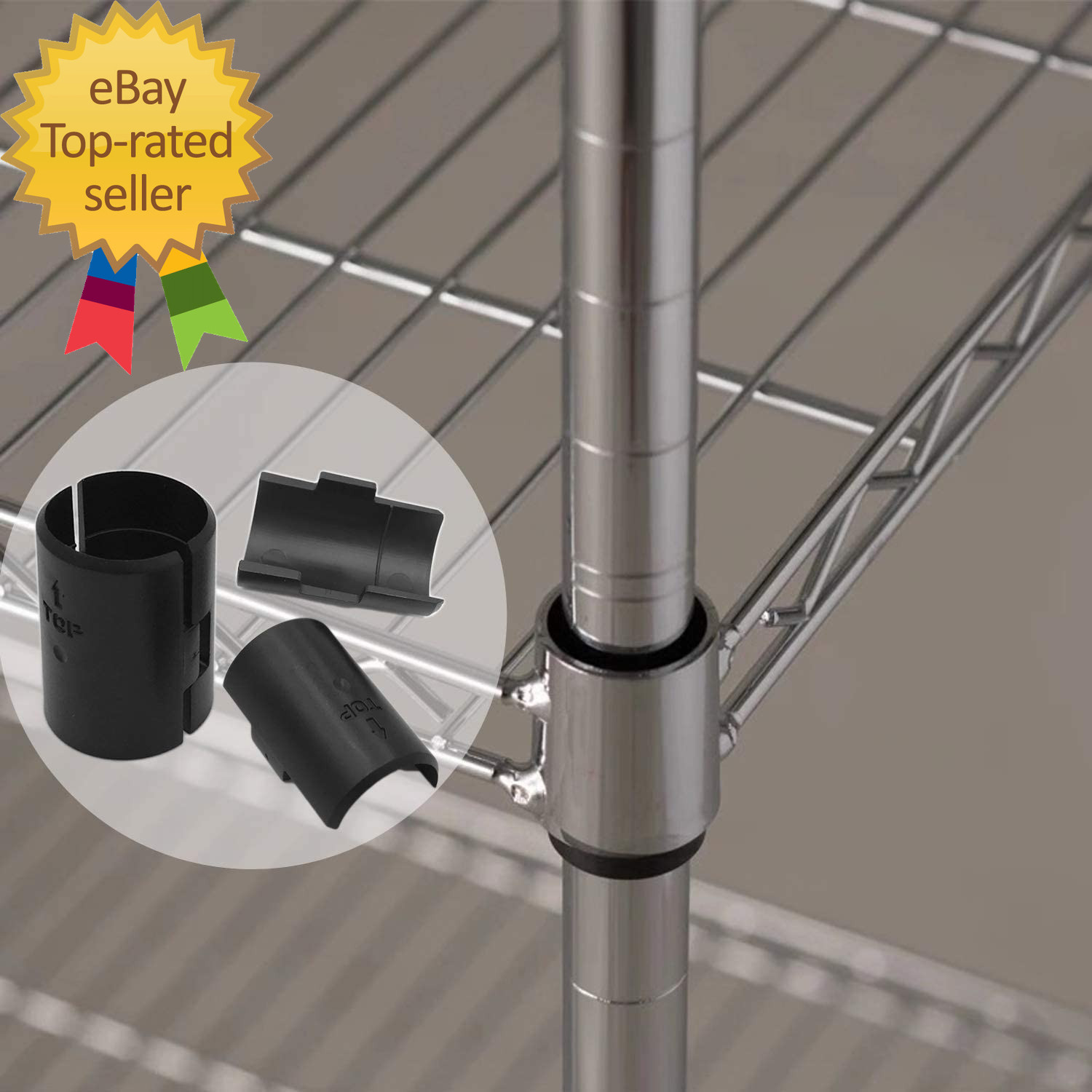 Wire Shelving Shelf Lock Clips Replacements for 1″ Post Metal Shelving Sleeves