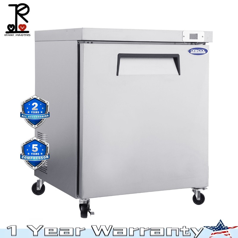 29″ Commercial Undercounter Refrigerators 8 Cu.Ft with Smooth Casters ETL & DOE