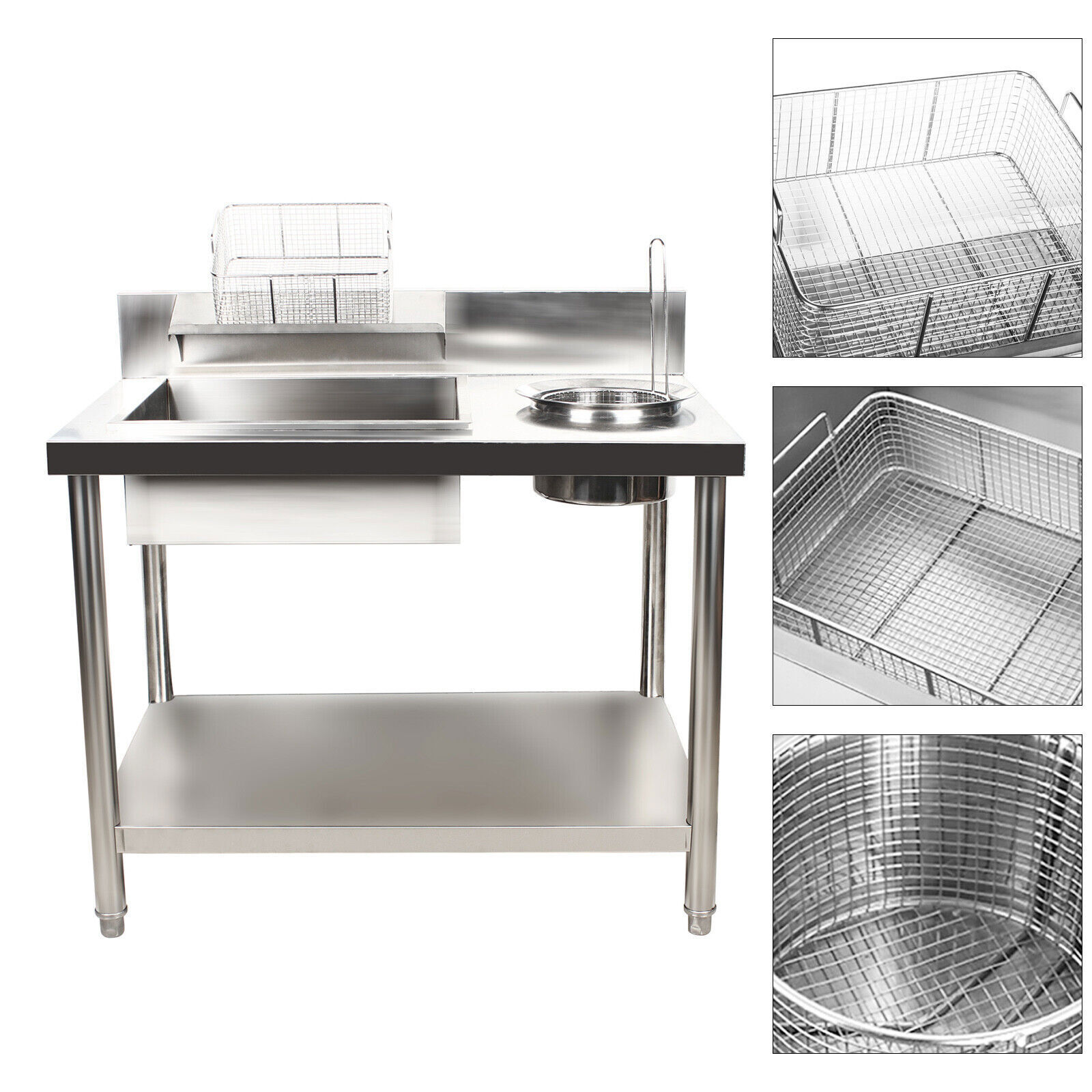 Commercial Breading Table Fried Food Prep Fry Chicken Work Table Breader Station