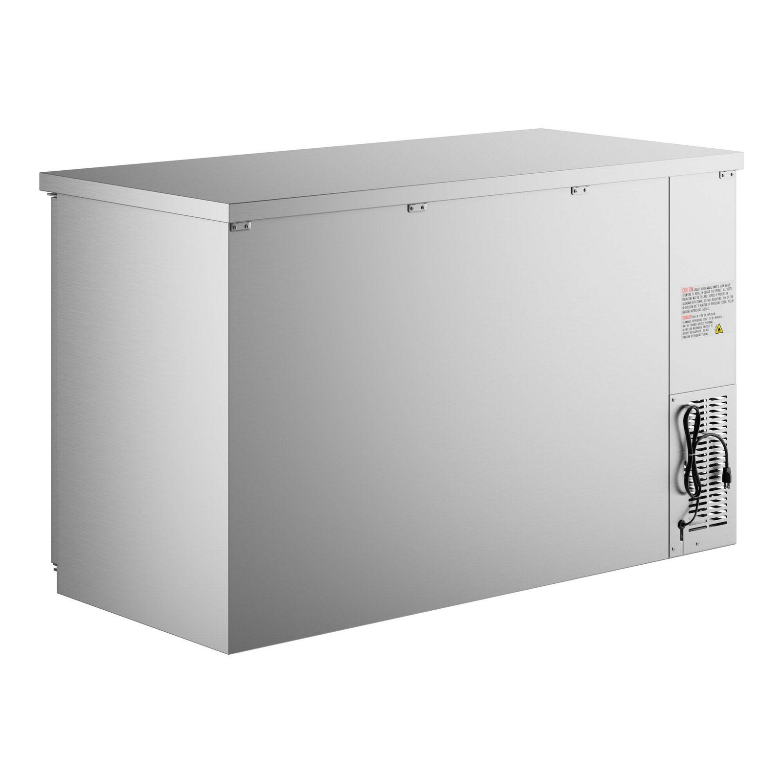 59″ Stainless Steel Counter Height Solid Door Back Bar Refrigerator-LED Lighting