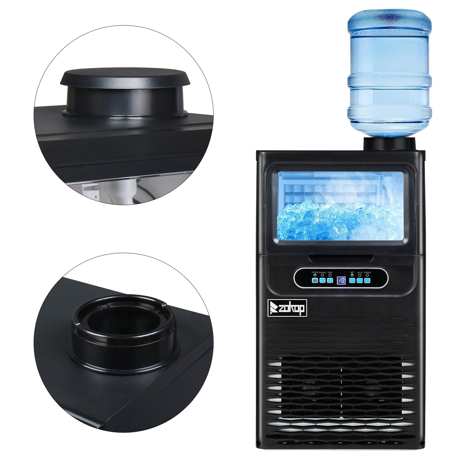 New Electronic 90lbs 220w Home Commercial Ice Maker Bar Restaurant Cube Machine