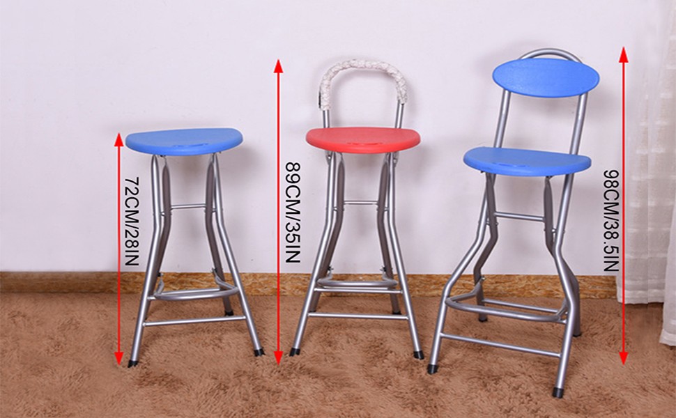 28 inch Black Bar Stool,Portable Stool for Adults Foldable Stools with