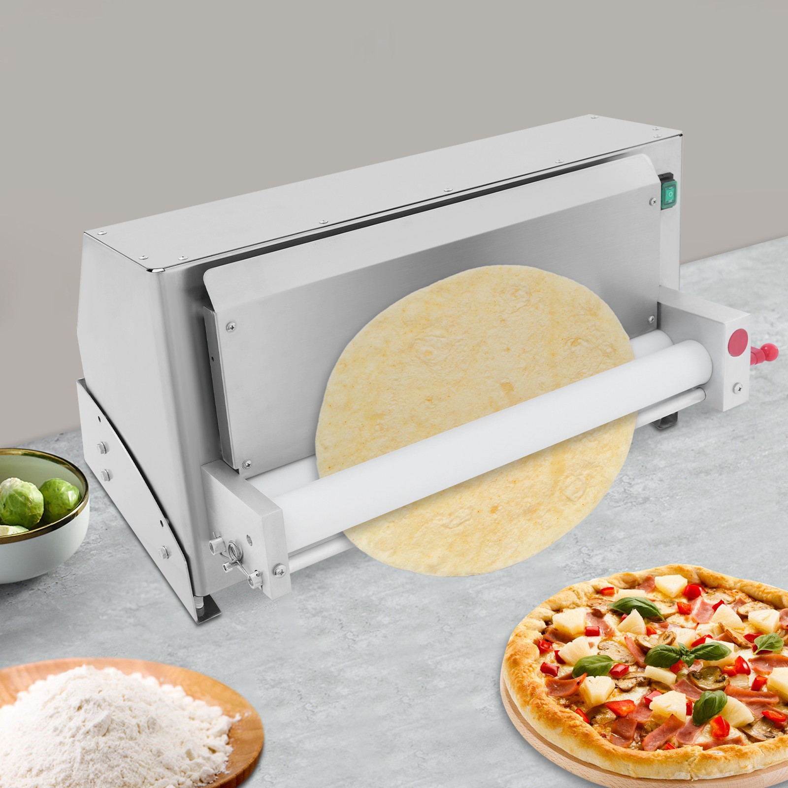 3-18″ Commercial Electric Pizza Dough Roller Sheeter Pastry Press Making Machine