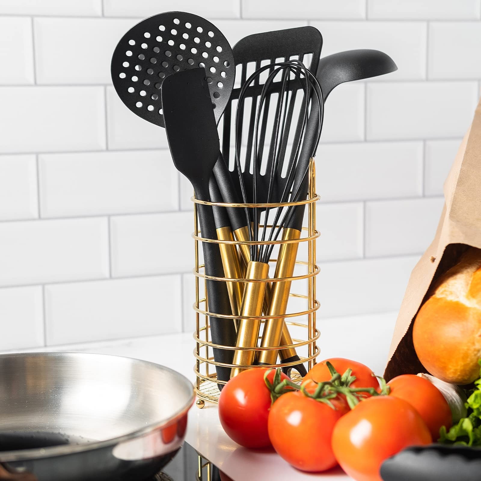 Black and Gold Kitchen Utensil Set – 10 Piece Cooking Tools