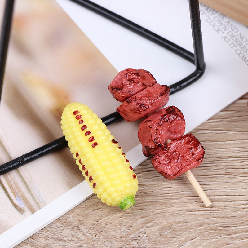 1Pcs Cute Mini Play Toy BBQ Simulation Food Miniature For Doll House Toy IJc^-N8
