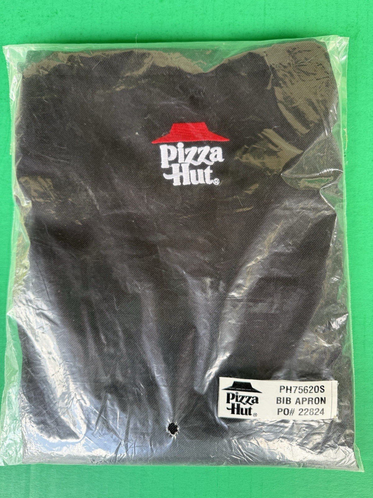 Authentic Pizza Hut Restaurant Bib Apron Employee Uniform Still Sealed- Black