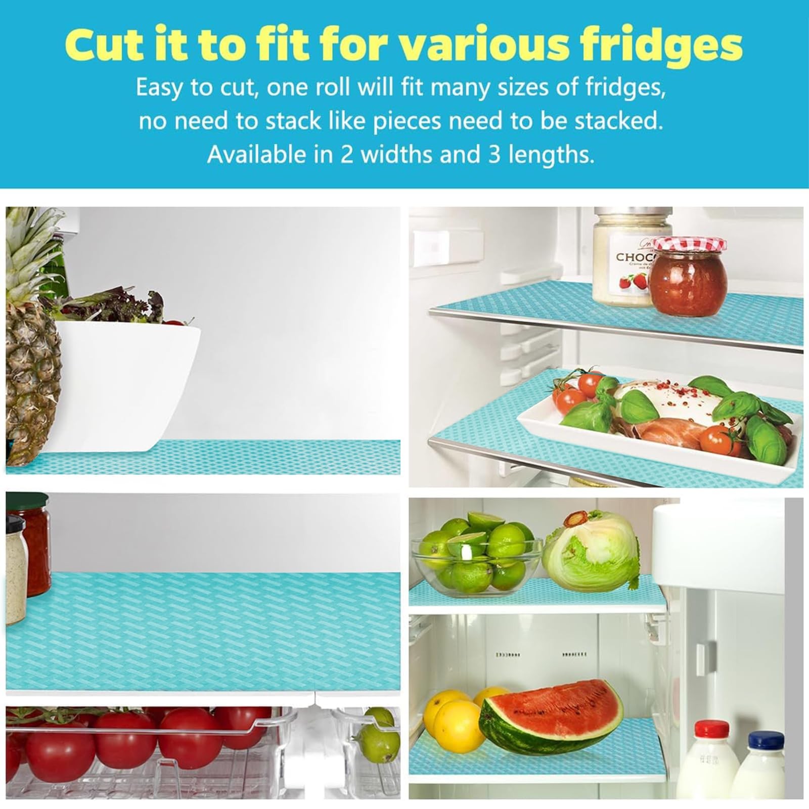 Bloss Refrigerator Liners 18 X 157 Easy To Clean Fridge Liners Washable Fridge