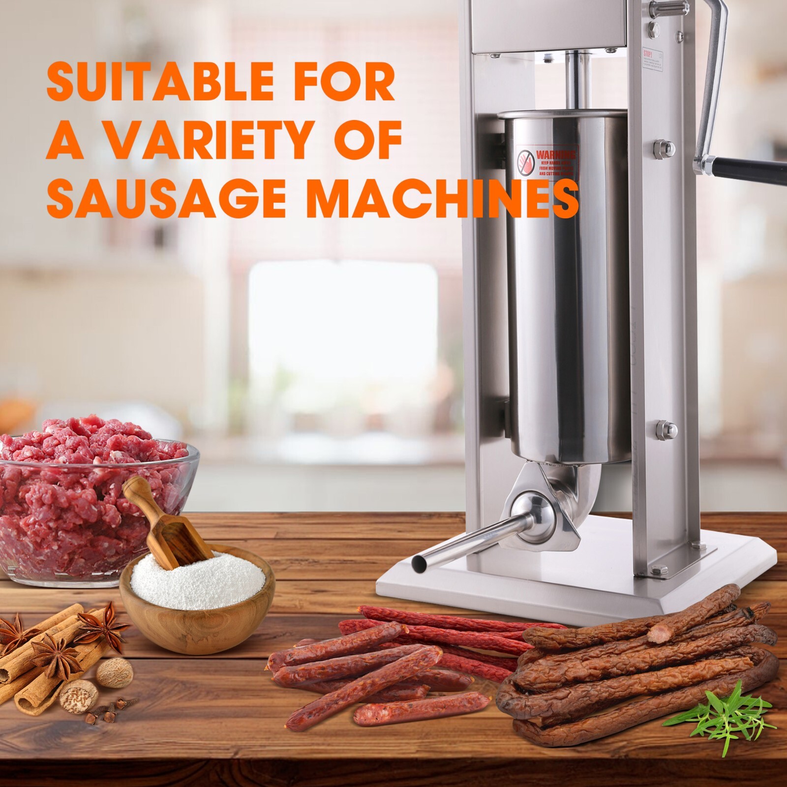 Hakka 10mm Sausage Stuffing Tubes Stainless Steel for Manual Sausage Stuffer