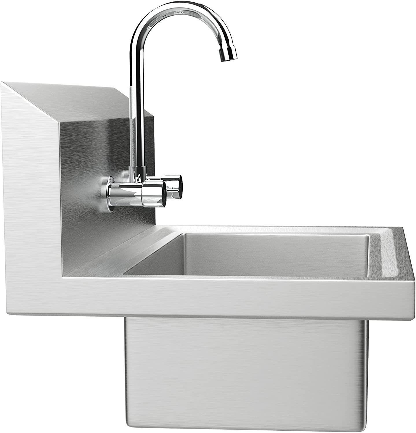 Wall-Mounted Hand Wash Sink Restaurant Stainless Steel Commercial Hand Basin New