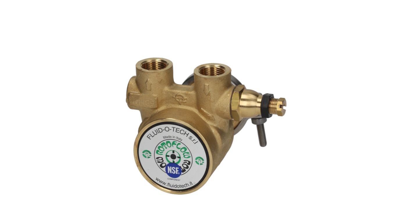 Espresso Machine Rotoflow Rotary Vane Water Pump 3/8 BSP, Clamp, Flat Pin, NSF