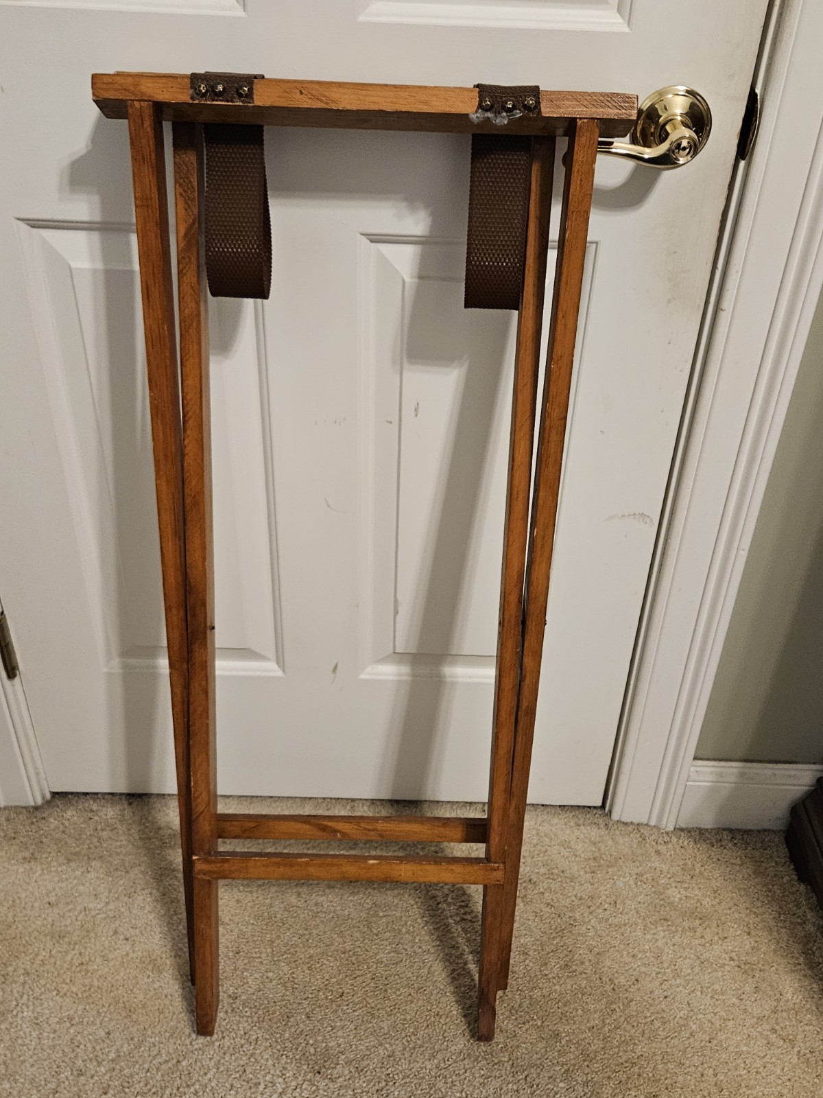 Vintage Restaurant Waitress Folding Server’s Tray Stand in Walnut Finish 38″