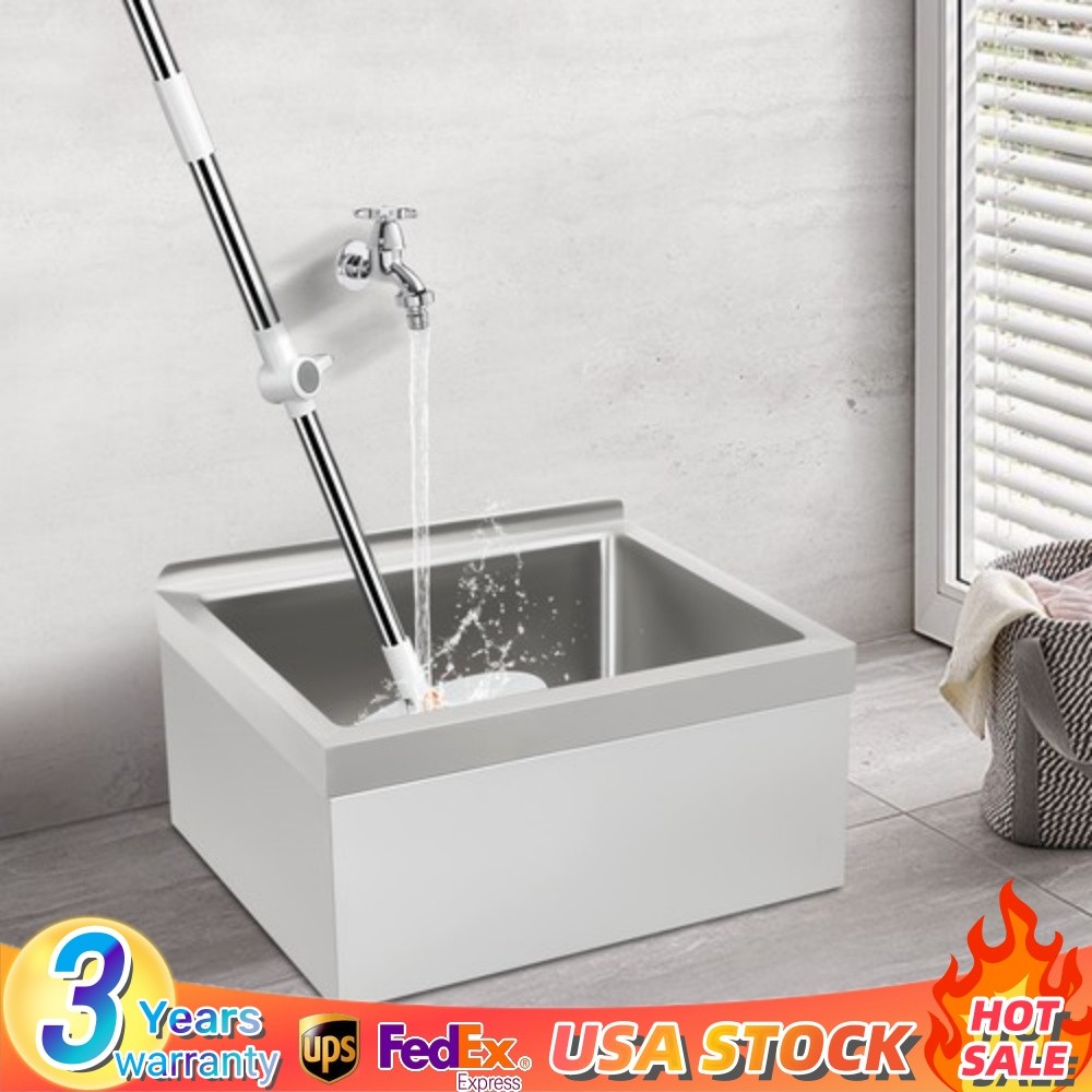 Commercial Wall-mounted Mop Sink Stainless Steel Floor Mop Sink Rectangular