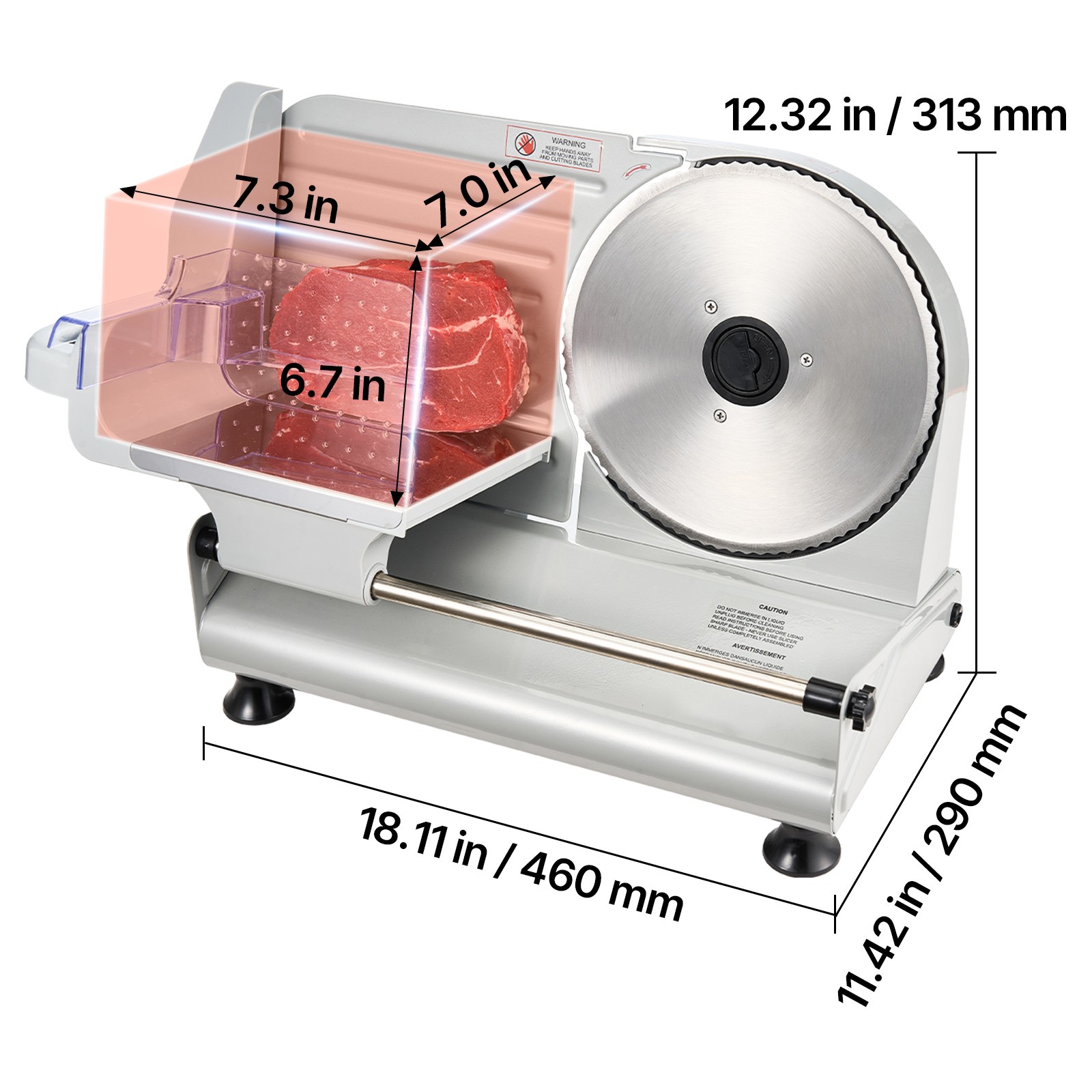 Uimoso 200W Electric Meat Slicer w/Dual 8.6″ Blades &Adjustable Thickness 0-0.6″