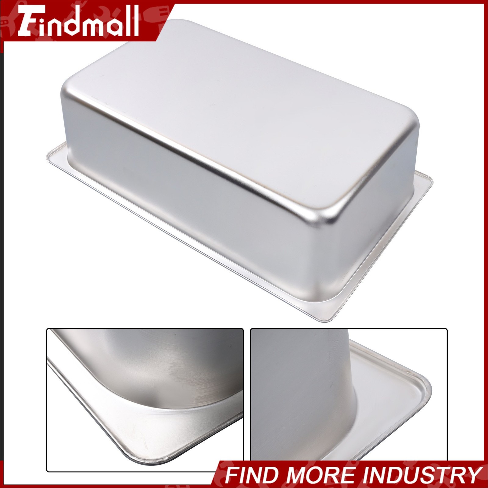 Findmall 2 PCS Full Size 6″ Deep Stainless Steel Steam Prep Table Hotel Food Pan
