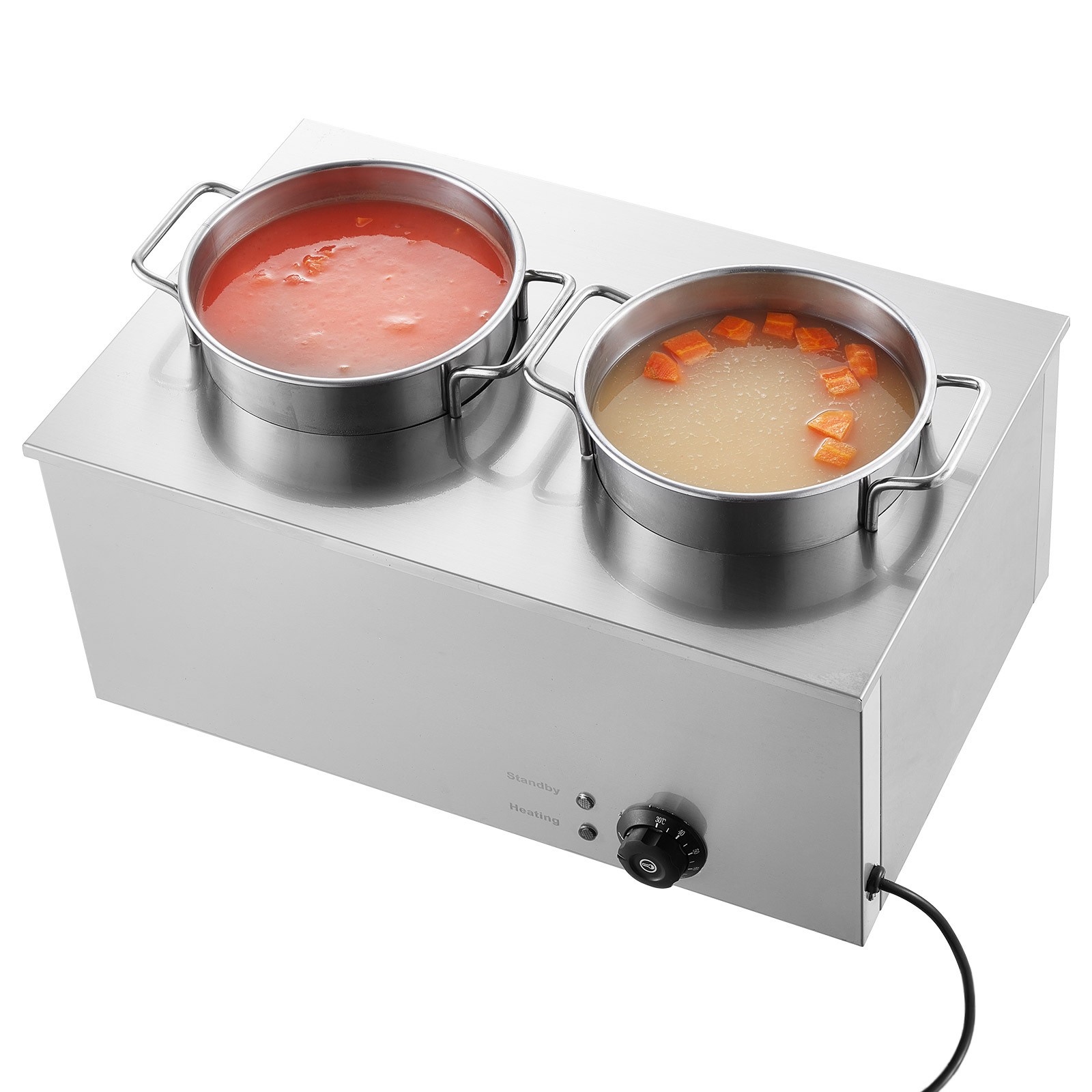 Uimoso Dual 6.34Qt Commercial Soup Warmer with Two Pots for Food Heating