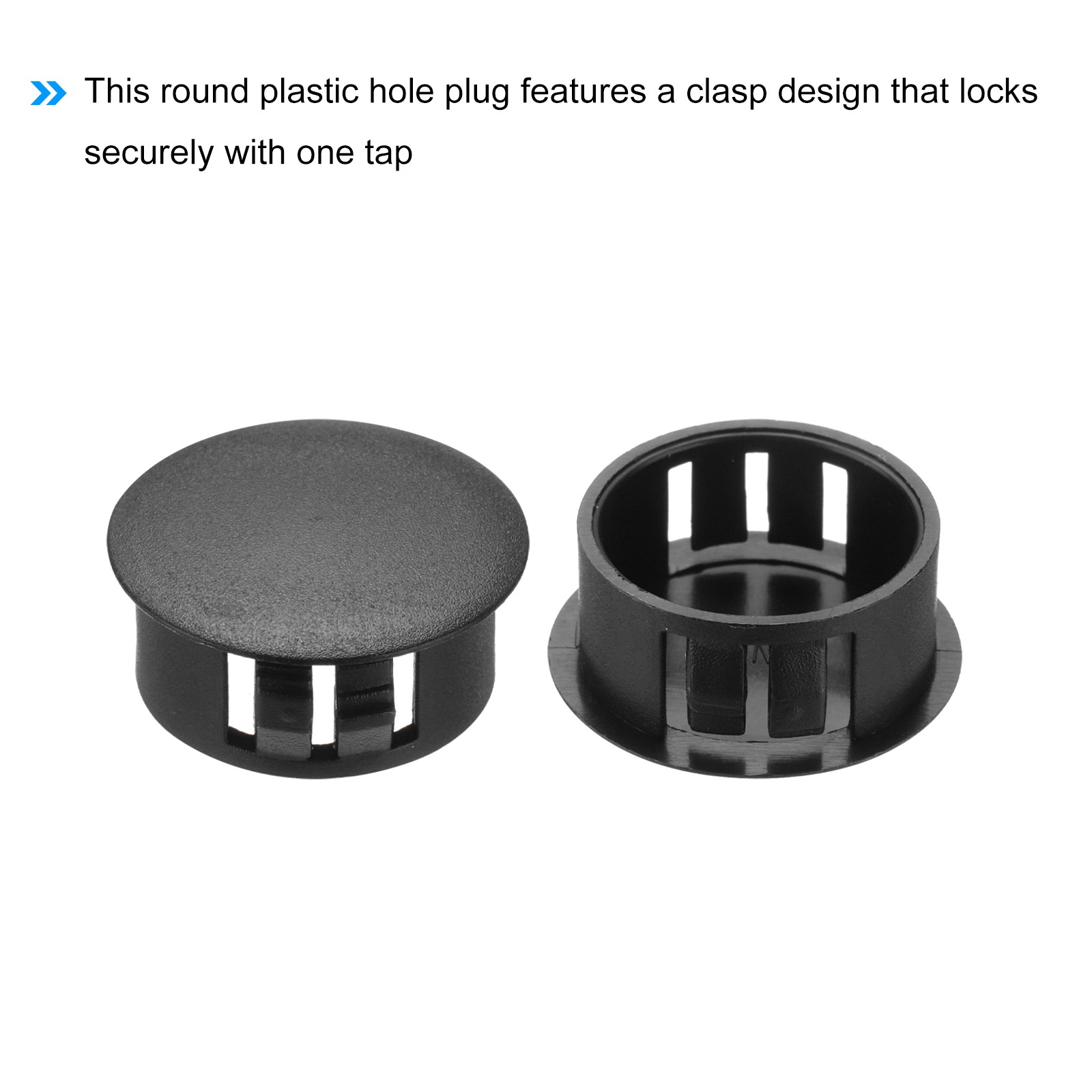 32Pcs 22mm(7/8′) Black Nylon Plastic Round Locking Hole Plugs Insert End Caps