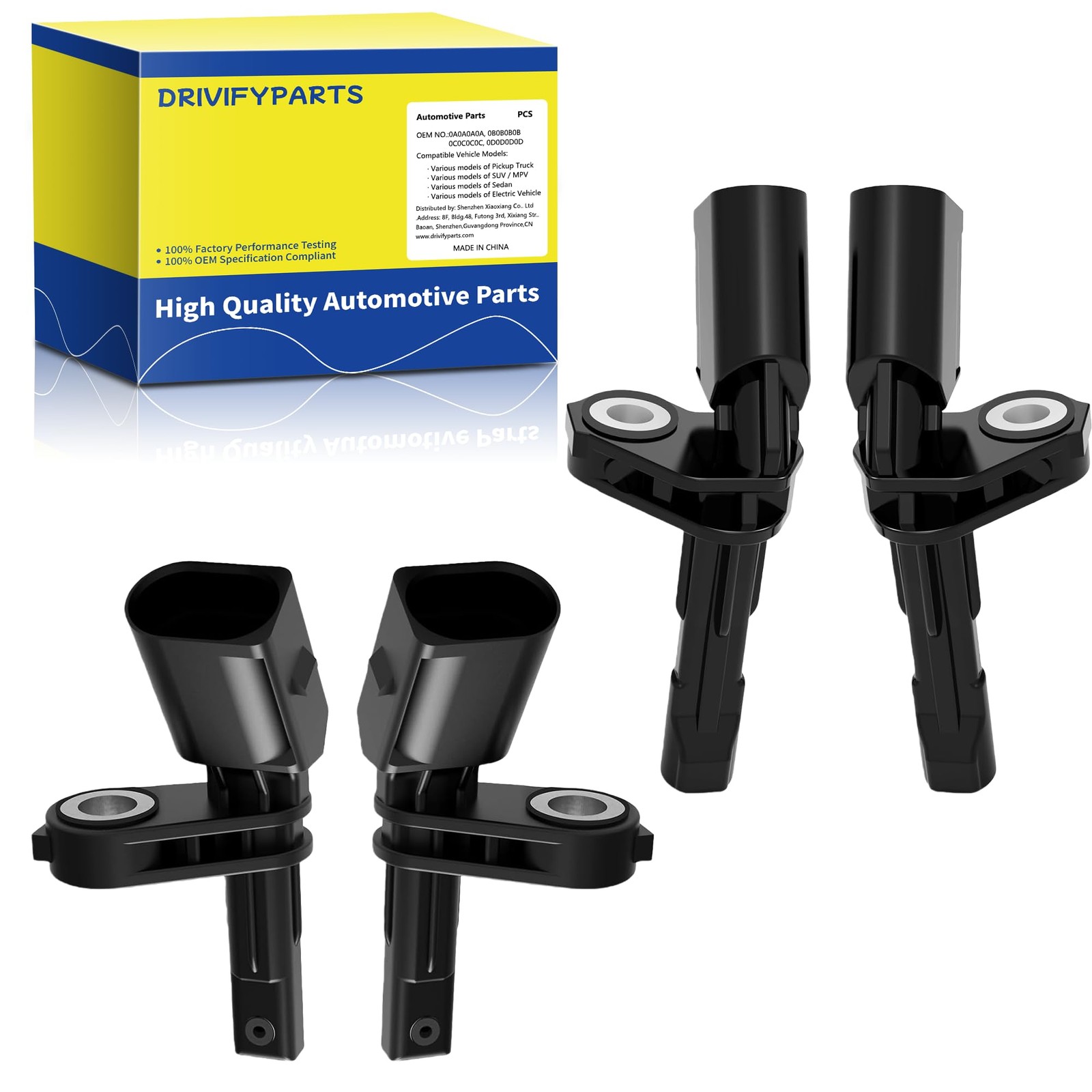 ABS Wheel Speed Sensor Front Rear Left Right Compatible with Volkswagen and A…