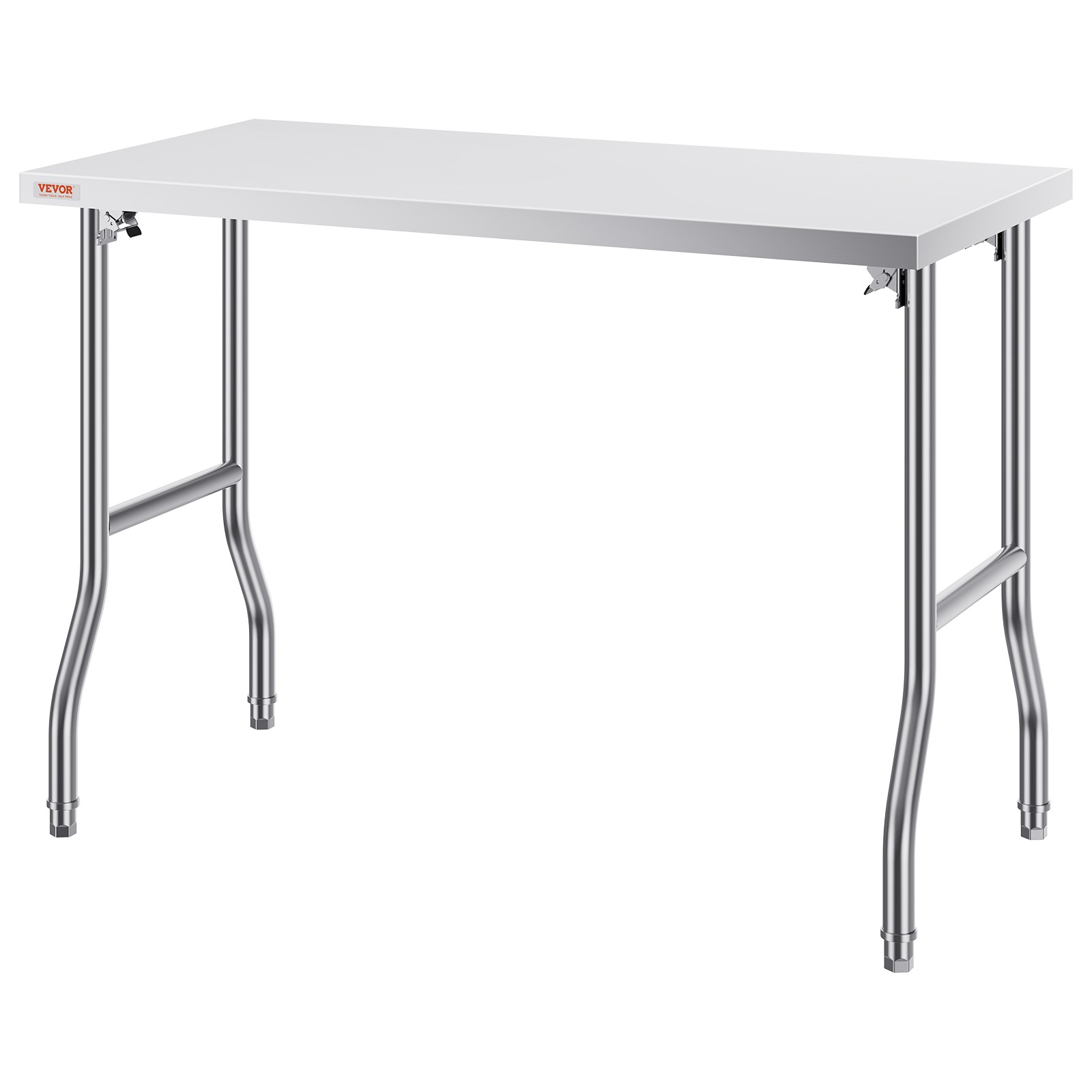 VEVOR Folding Commercial Prep Table Commercial Worktable Workstation 48 x 24 In