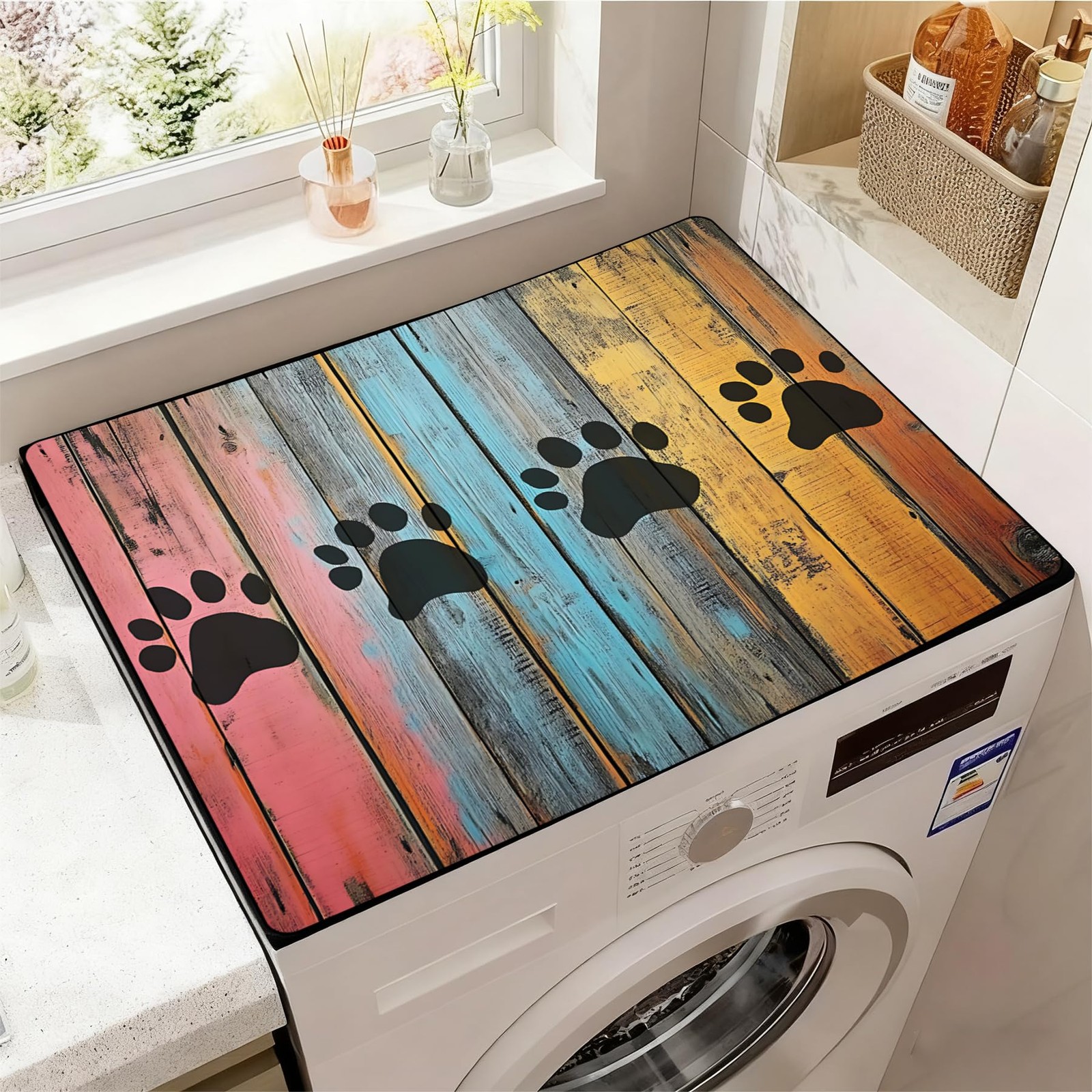 Washer and Dryer Covers for the Top, Non-slip Dryer Top Protector Mat, Dust-p…
