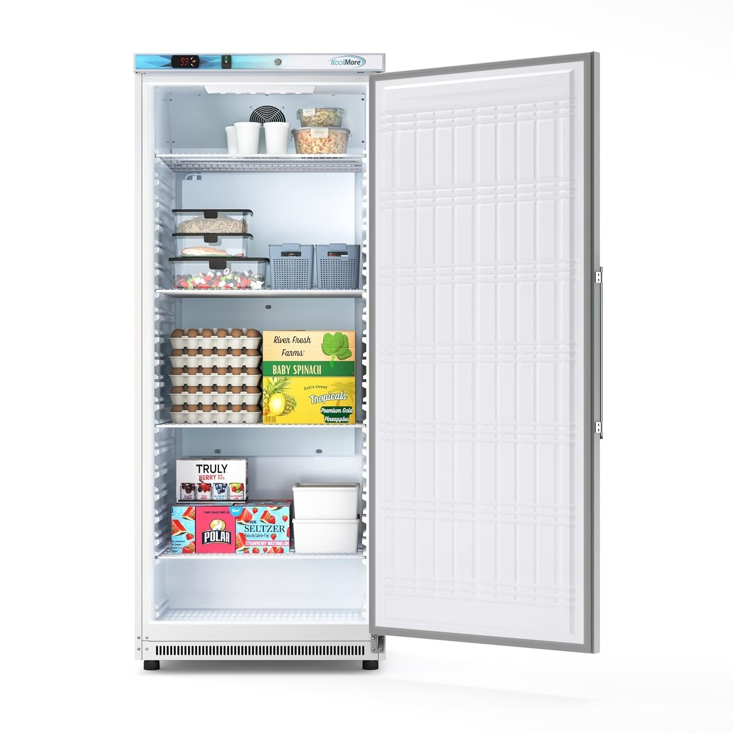 Professional Grade 20 Cu. Ft. White Refrigerator with Manual Defrost & 4 Shelves