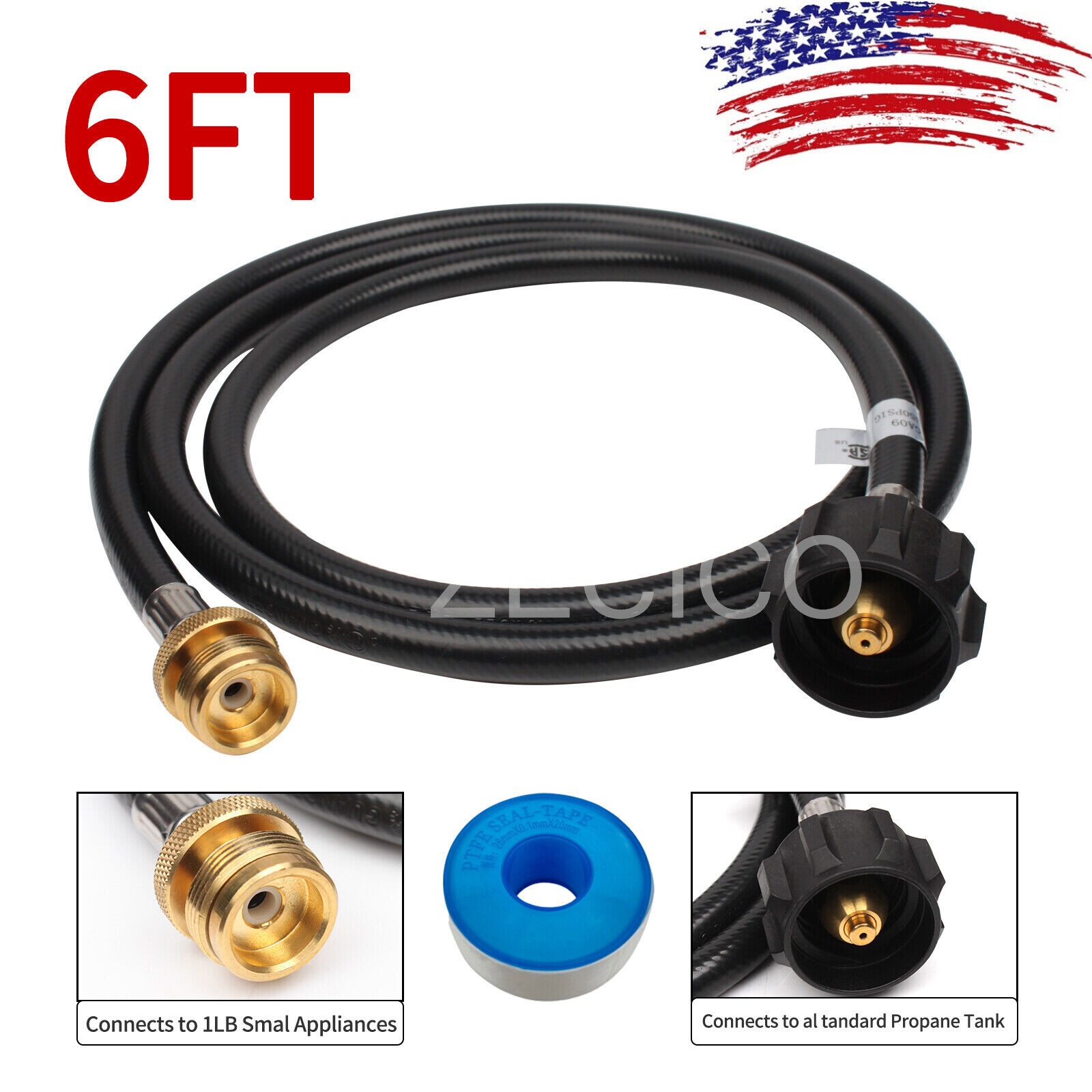 Propane Adapter Hose LP Tank 1lb to 20lb Converter QCC1 For Mr. Heater Big Buddy
