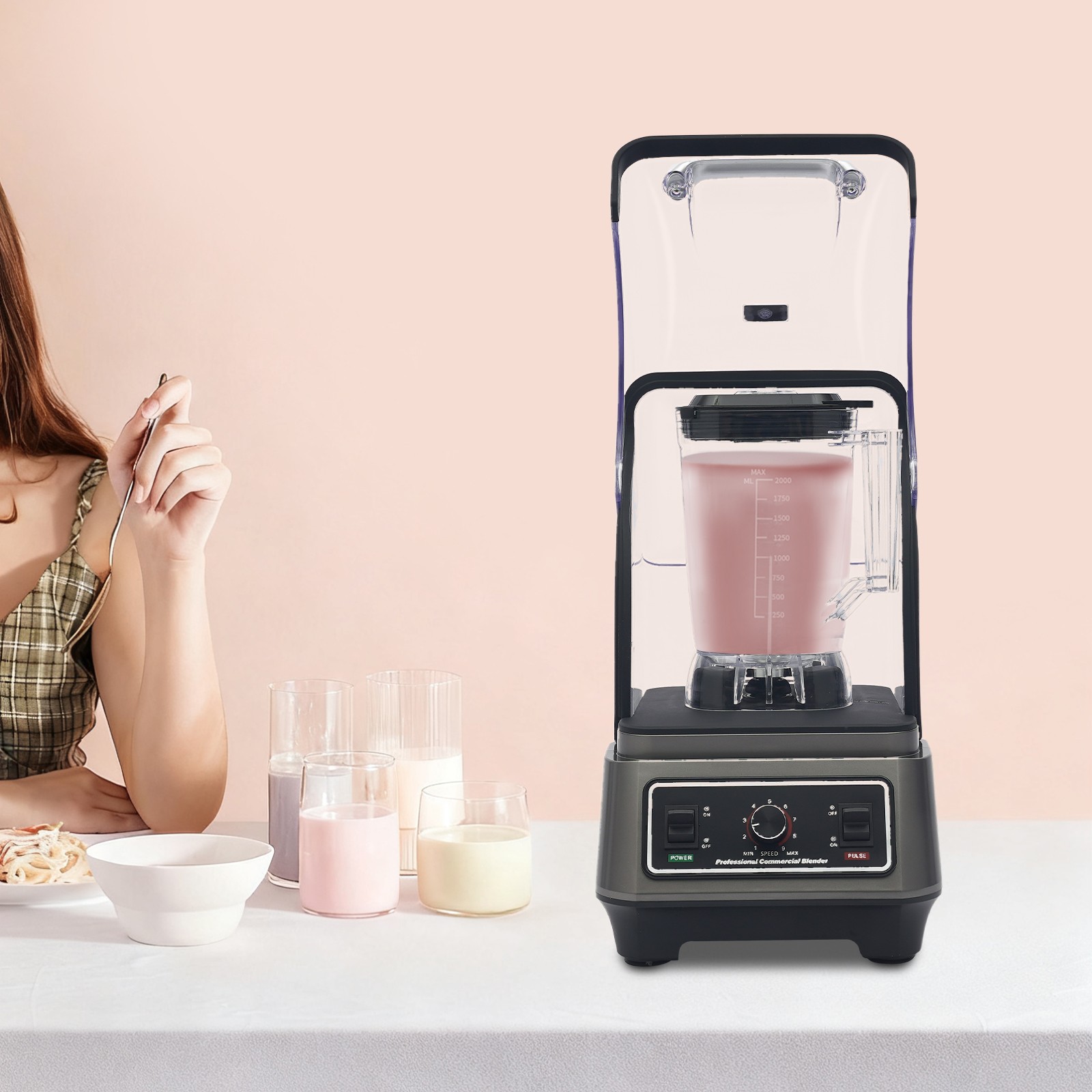 Multifunctional Blending Machine, Blender with Thick Shield, Commercial Blender
