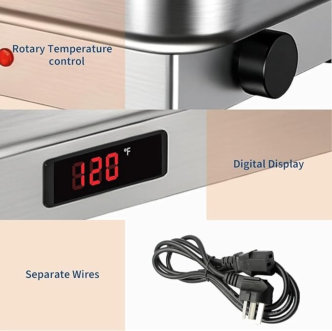 Garvee 9QT Electric Chafing Dish Set Temp Control Stainless Steel Buffet Warmer