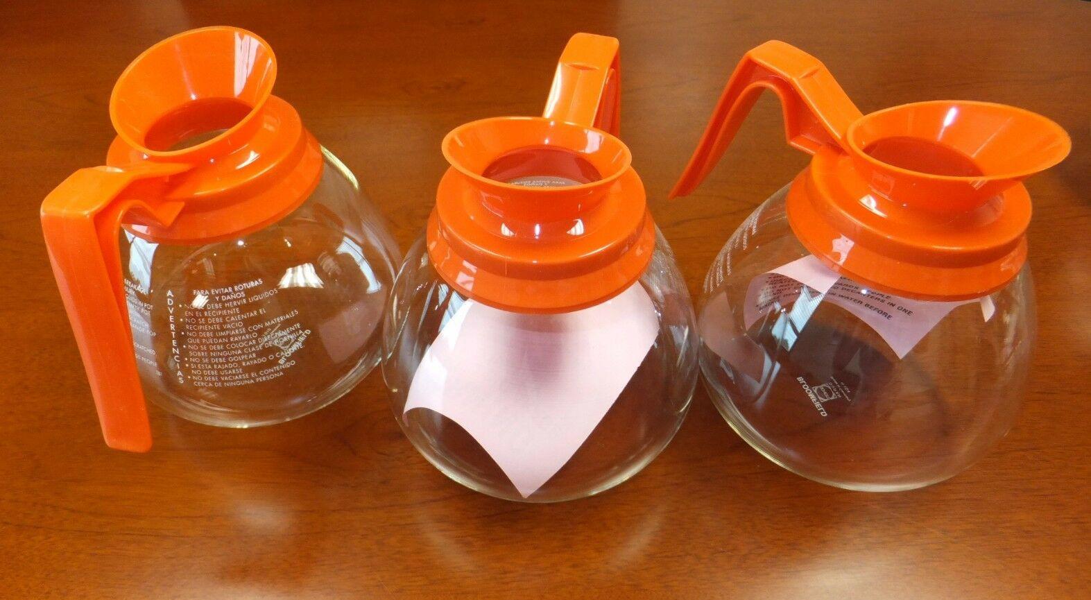 Coffee Pot Decanter Orange 64oz Commercial Case of 3 Coffee Pots for Bunn Brewer