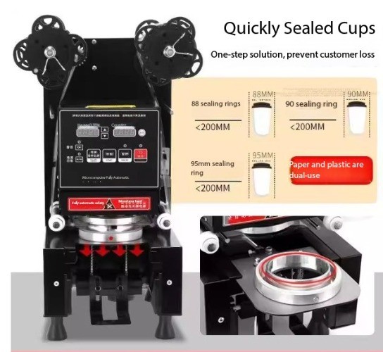 Cup Sealing Machine for Milk Tea Shops Fully Automatic Film Sealing Machine