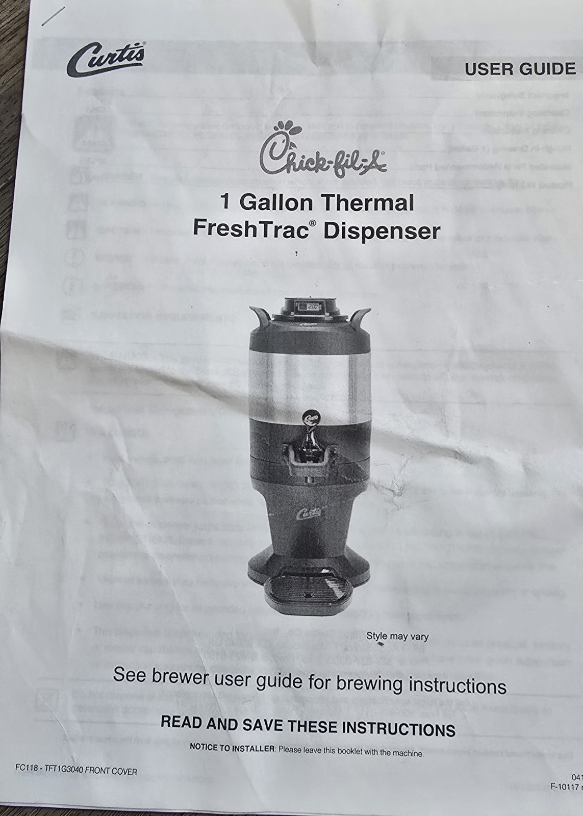 Curtis TFT1G3040 1 Gal Thermal FreshTrac Airpot Dispenser, Stainless Lever