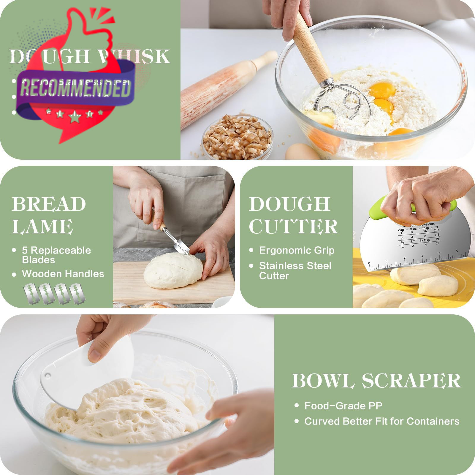 Sourdough Starter Kit, 9» Round Banneton Bread Proofing Basket, Sourdough Kit