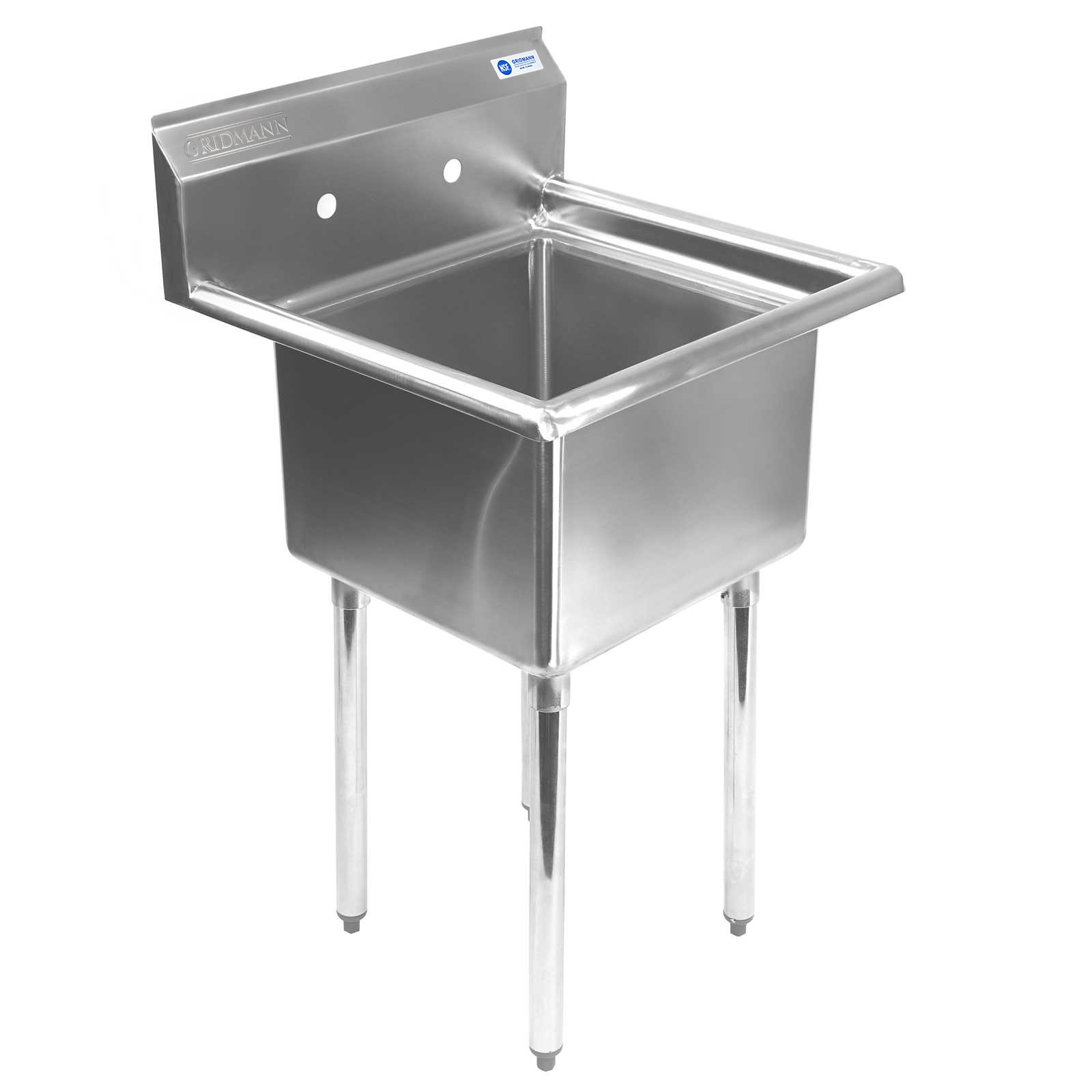 OPEN BOX – Commercial Stainless Steel Kitchen Utility Sink – 23.5″ Wide