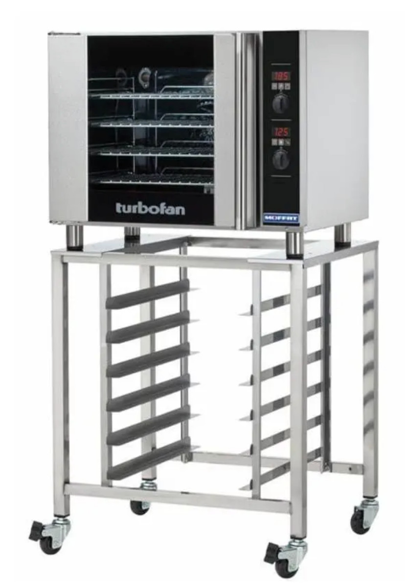 4 Tray Electric Convection Oven & Stand On Wheels Moffat TurboFan E31D4 1/2 Size