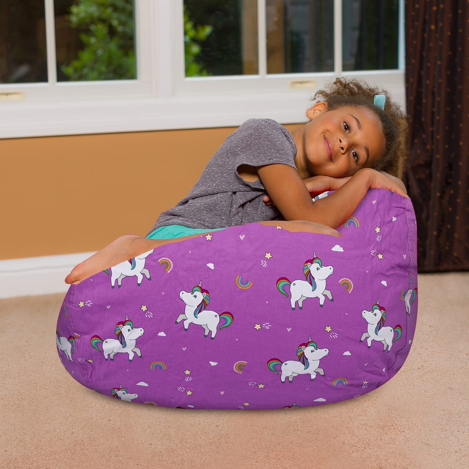 Posh Creations Bean Bag Chair For Kids Teens And Adults Includes Removable And