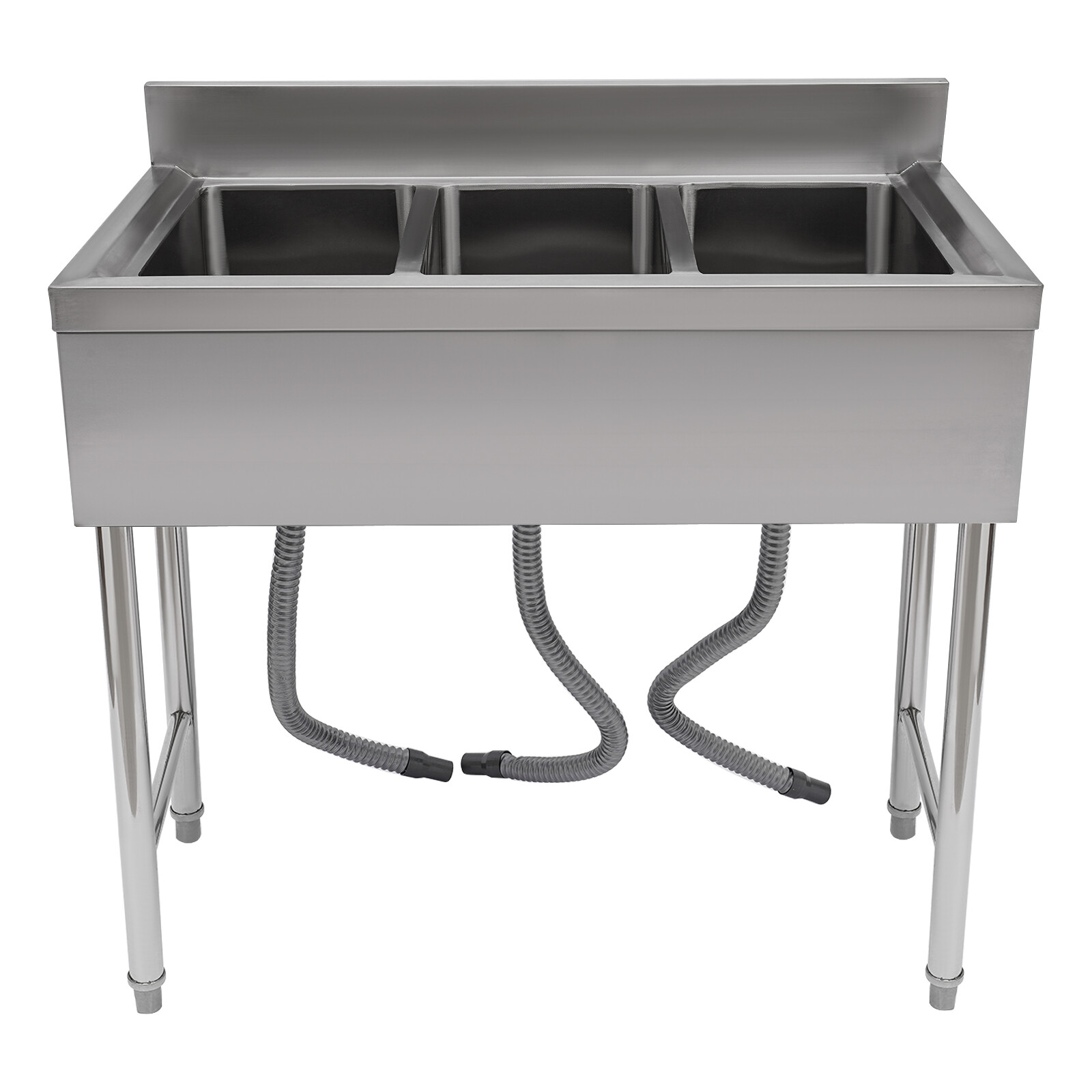Kitchen Sink Stainless Steel Commercial 3 Compartment Utility Sink With Faucet
