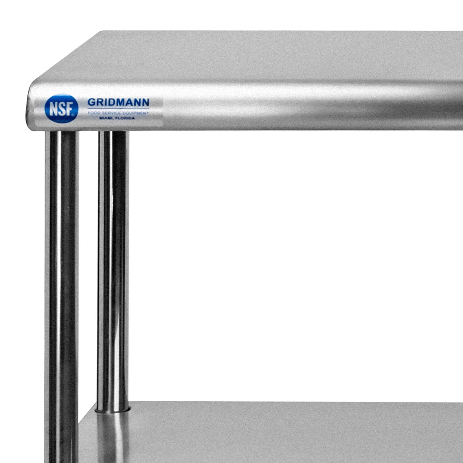Stainless Steel Commercial Wide Double Overshelf – 60″ x 12″ – for Prep Table