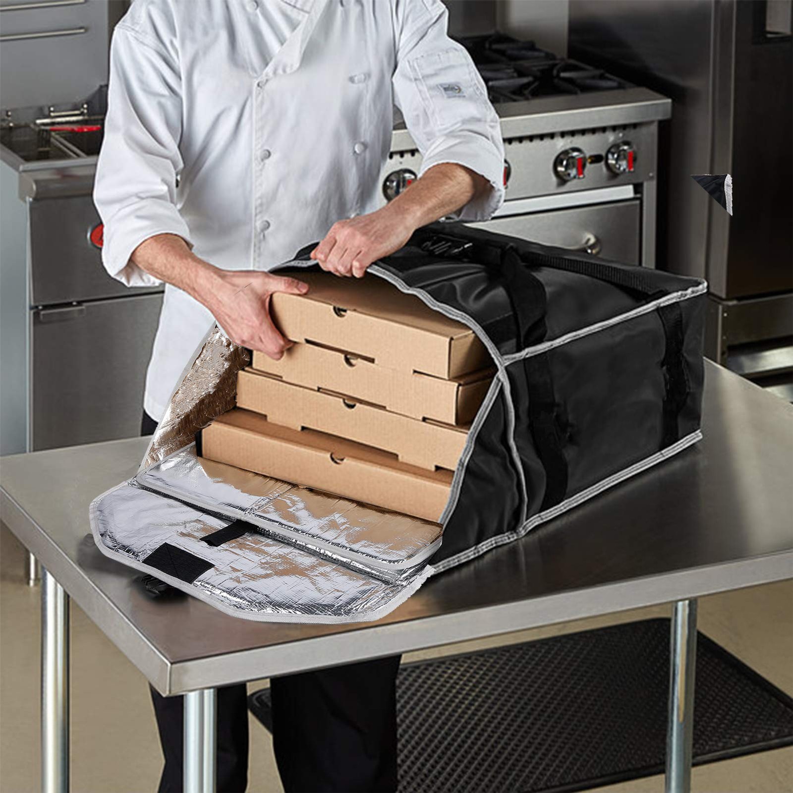 Insulated Pizza Delivery Bag 22x22x11″ Holds 5-20″ Pizza Boxes – Food Warmer