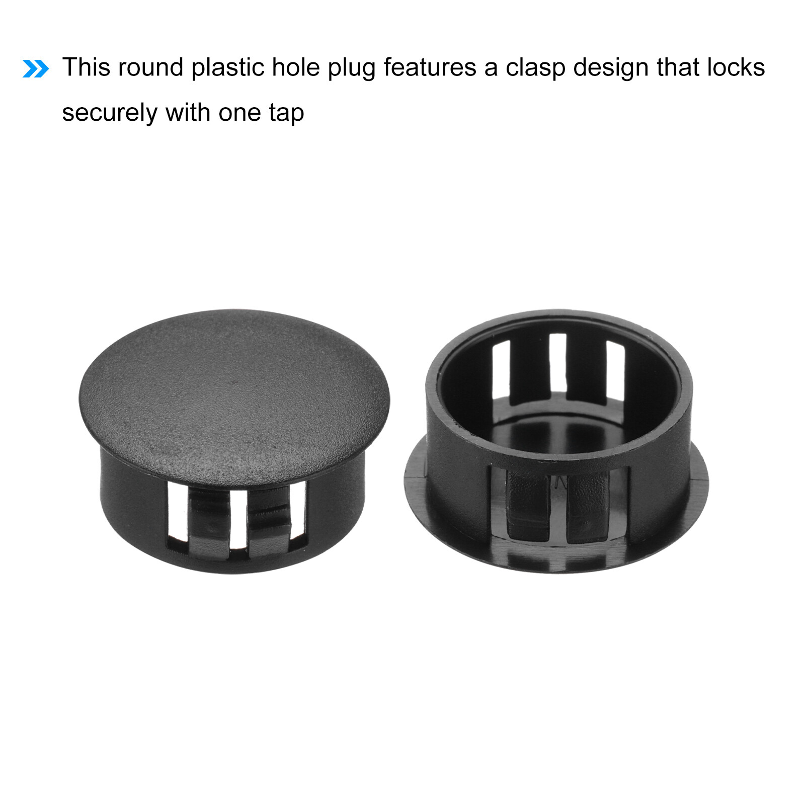 32Pcs 19mm(3/4′) Black Nylon Plastic Round Locking Hole Plugs Insert End Caps