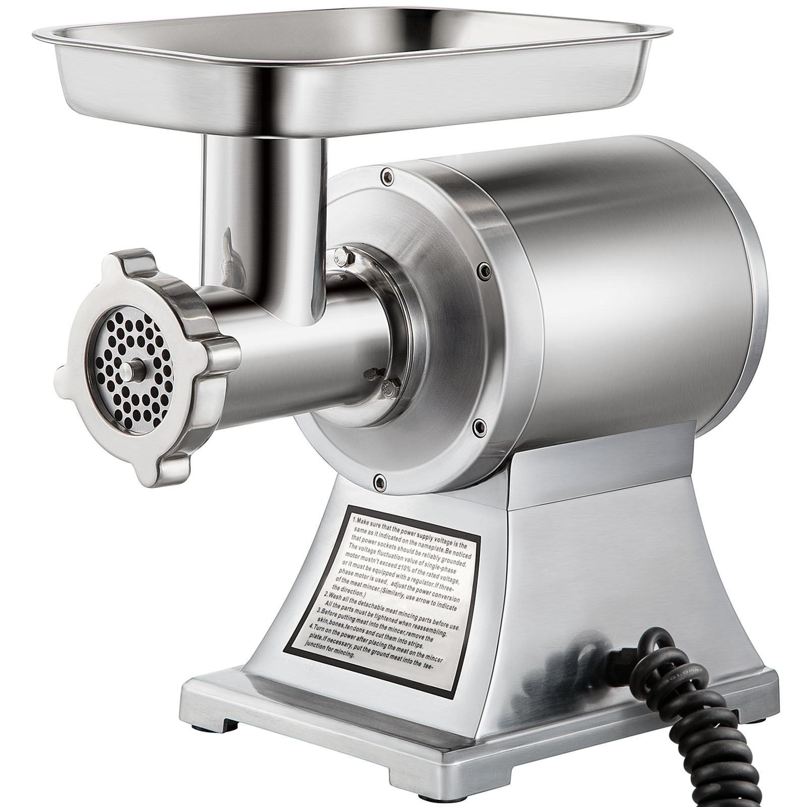 VEVOR 1.5HP Commercial Electric Meat Grinder 1100W Stainless 550lbs/h Heavy Duty
