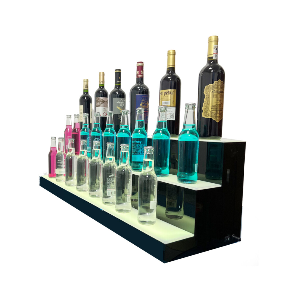 3 Tier Liquor Bottle Stand LED Illuminated Liquor Bottle Bar Display Stand 110V