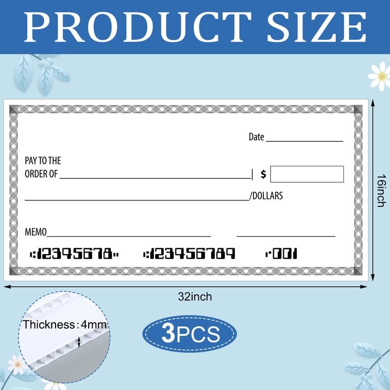 3 Pcs Giant PP Plastic Dry Erase Checks – 16 x 32 Inches, Thick Oversized Bla…