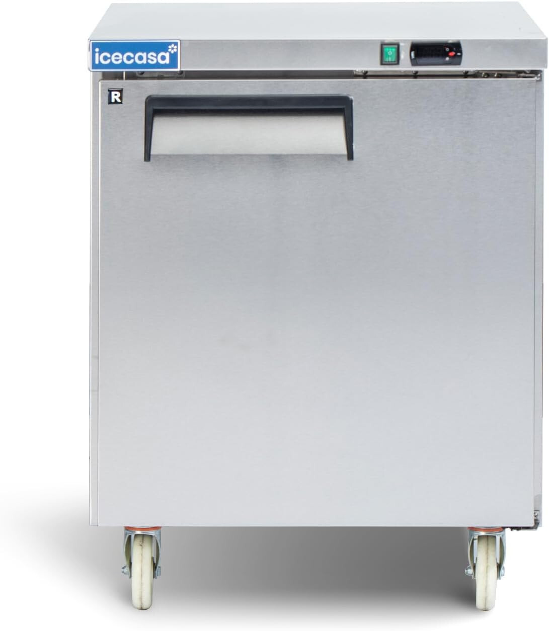 1 Door Undercounter Refrigerator, ICECASA 27″ Commercial Lowboy Worktop Cooler