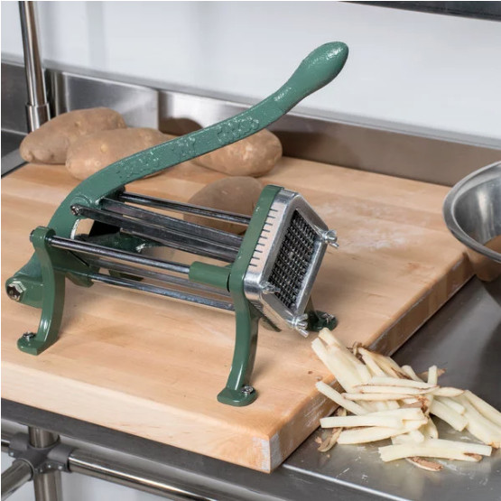 1/4″ Green Countertop Cast Iron French Fry Cutter Potato Straight Cutter Slicer
