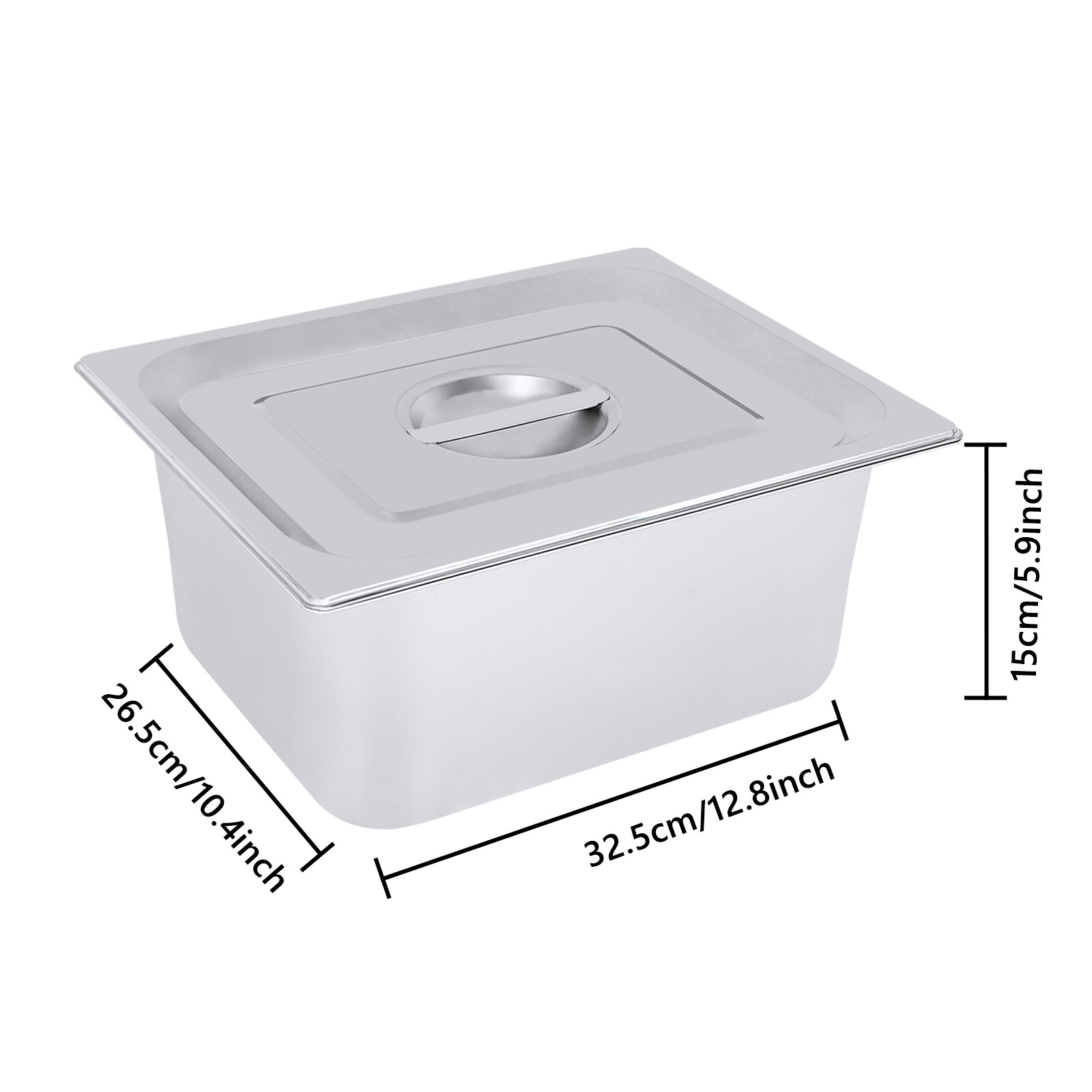4 Pack 6″Deep 1/2 Size Steam Table Pans with Lids Hotel Food Pan Stainless Steel