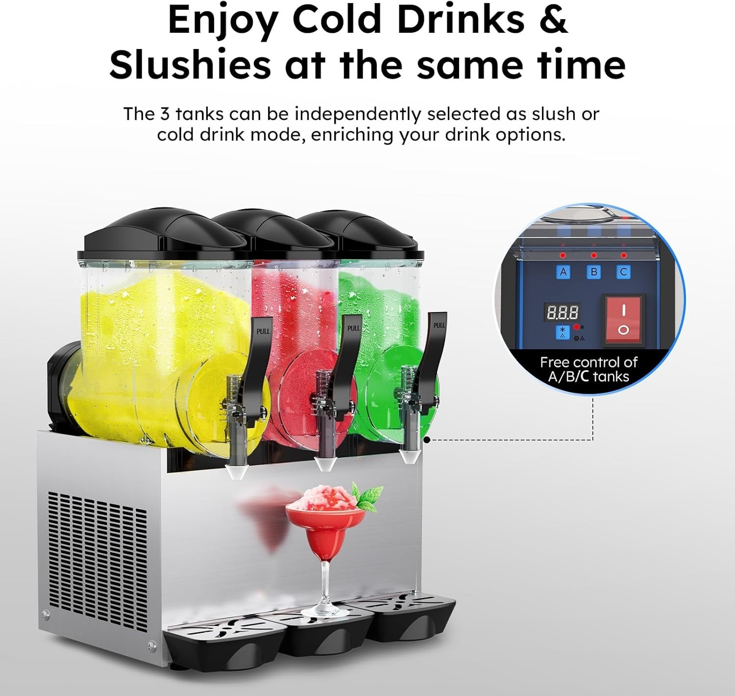 45L Commercial Slushie Machine, Frozen Drink Margarita Machine for Bar Home Part