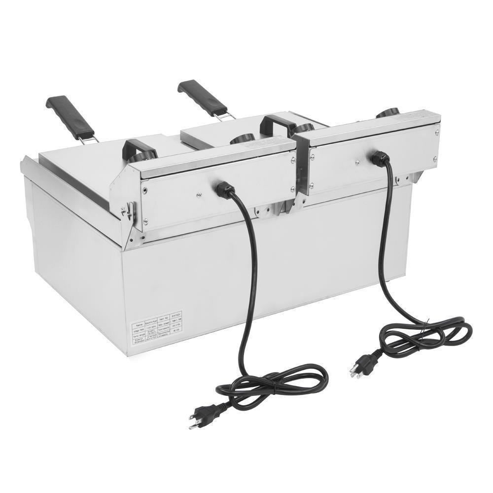 23.6L 25QT Electric Countertop Deep Fryer Commercial XL Fry Basket Restaurant