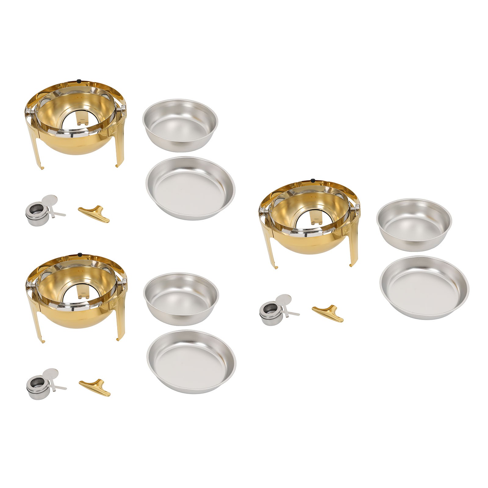 3Pcs Chafing Dish Buffet Set Stainless Steel Buffet Warmer Chafers &Warmers Sets